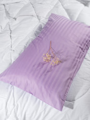 Наволочка Сатин-страйп, лаванда