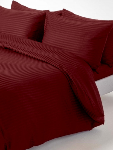 Пододеяльник Сатин-страйп, бордо