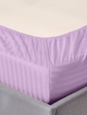 Простынь на резинке Сатин-страйп, Лаванда