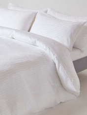 Комплект постельного белья Сатин-страйп, белый