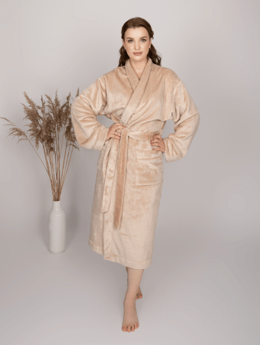 Халат плюшевый для гостиниц и спа, CHILA™ (бежевый)