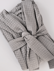 Вафельный халат для отелей и спа CHILA™ (серый)