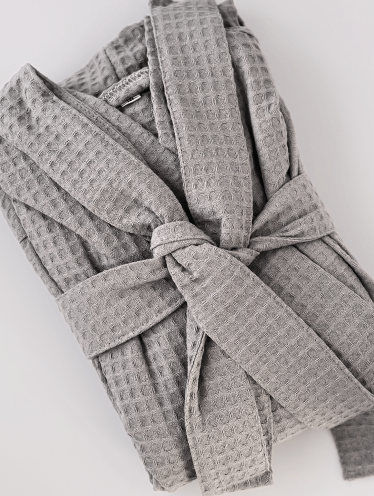 Вафельный халат для отелей и спа CHILA™ (серый)