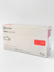 Перчатки латексные с пудрой MERCATOR, 100шт