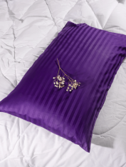 Наволочка Сатин-страйп, фиолетовая