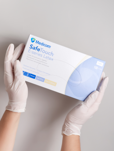 Перчатки латексные с пудрой Medicom, 100 шт
