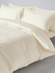 Комплект постельного белья Сатин-страйп, молочный