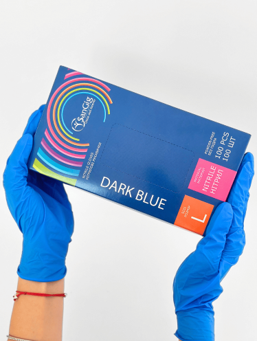 Рукавички нітрилові SanGig (щільність 4 г/м²) 100 шт