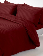 Комплект постельного белья Сатин-страйп, бордо