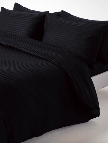 Комплект постельного белья Сатин-страйп, черный