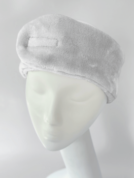 Косметична пов'язка на голову з липучкою, світло-сіра