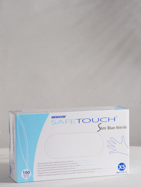 Перчатки нитриловые, голубые (плотность 5 г/м²) MEDICOM, 100шт/уп, размер XL
