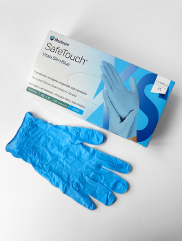Перчатки нитриловые (размер XS) голубые 3г Medicom Vitals SB, 100 шт