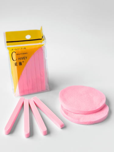 Спонж косметологический прессованный, розовый (12шт/уп)