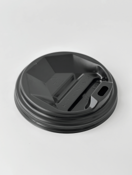 Кришки чорні D=76мм для стаканів паперових 250 мл (50 шт/уп)
