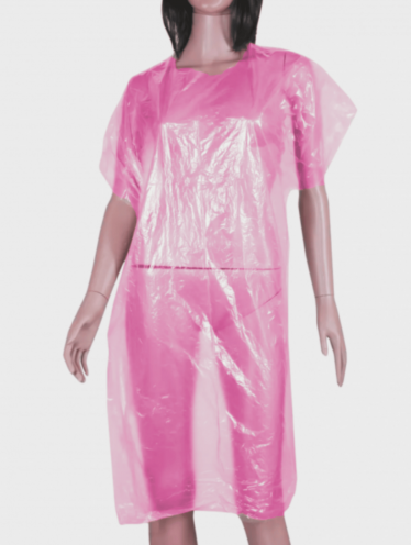 Пеньюары полиэтиленовые 12 мкм (50 шт), розовые