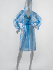 Плащ-дождевик полиэтиленовый на завязках, 50 мкм