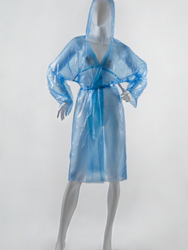 Плащ-дождевик полиэтиленовый на завязках, 50 мкм