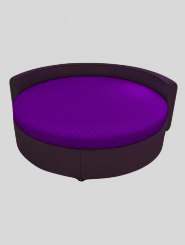 Простынь на круглую кровать 220 см, САТИН, Фиолетовая