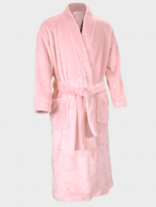 Халат плюшевий рожевий для готелів та спа, розмір L (48-50)