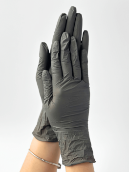 Перчатки нитриловые (размер L) серые 4г "SanGig", 100 шт