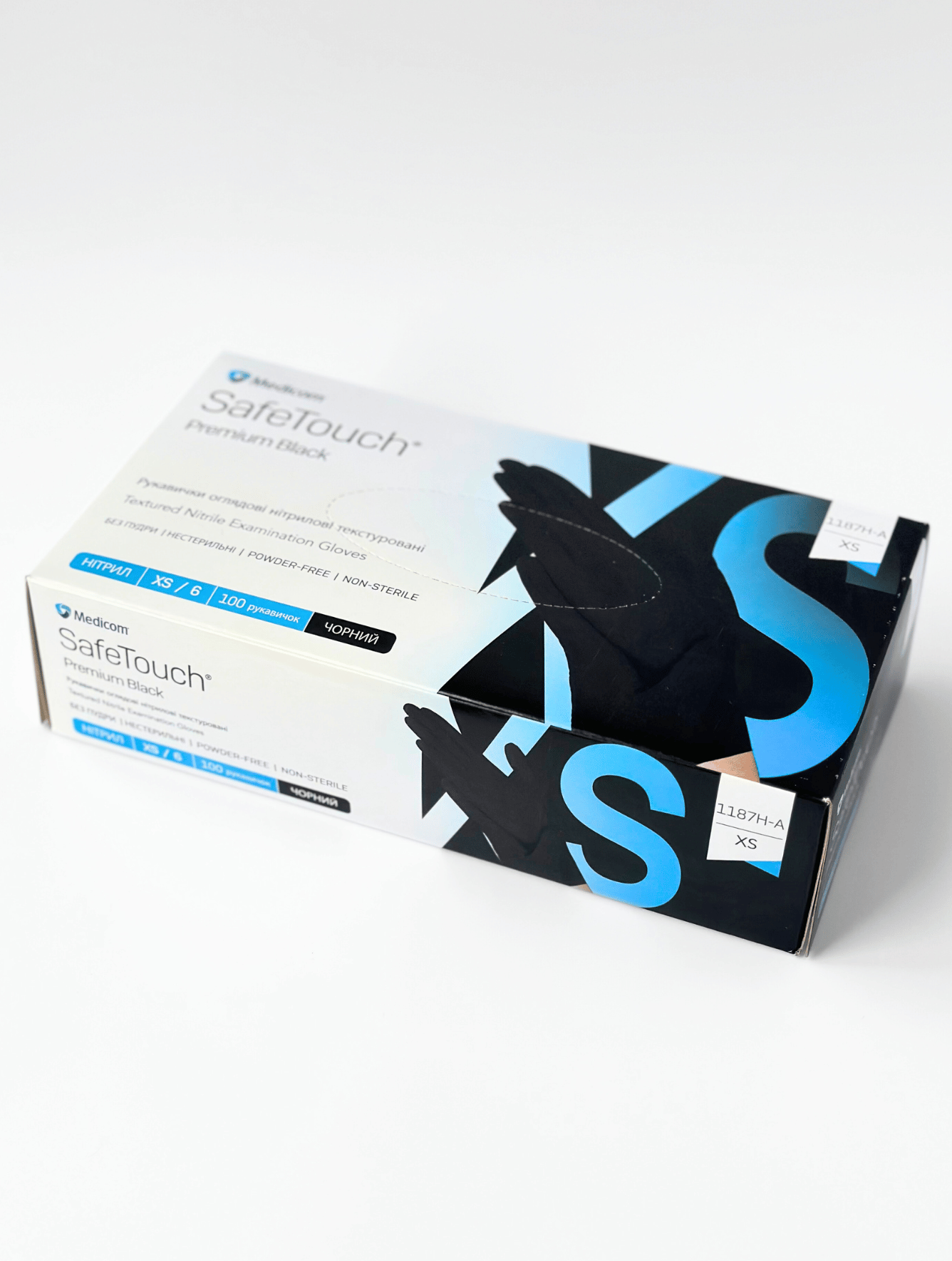 Рукавички нітрилові (розмір XS) чорні 5г Medicom, 100 шт купити
