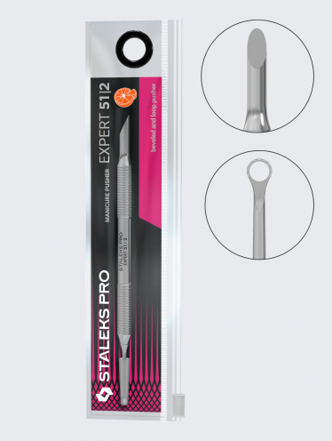 Лопатка маникюрная Staleks Pro Expert 51 Type 2 (пушер скошенный + кольцо)