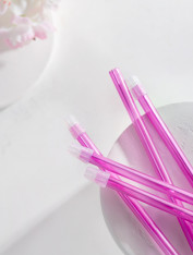 Слюноотсос пластиковый, розовый (100шт/уп)