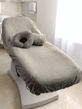 Чохол на кушетку плюшевий 90*210см, сіро-бежевий (300 г/м²)