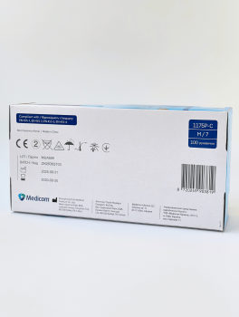 Рукавички нітрилові (розмір М) блакитні 3,5г Medicom, 100 шт