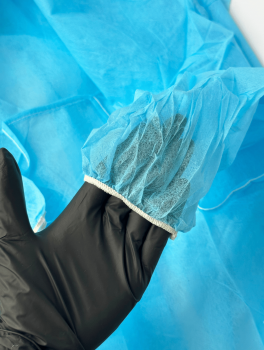 Халат хирургический XXL с резинкой на завязках (10 шт/уп) Mercator Medical, синий