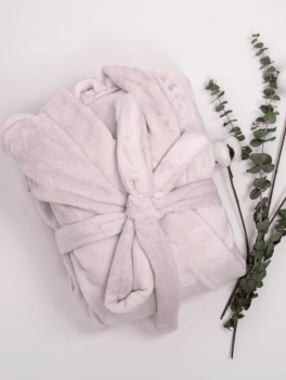 Халат плюшевый пудра для отелей и спа, размер XL (50-52)