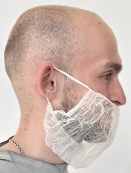 Набородник одноразовый с одной резинкой, белый (100 шт)