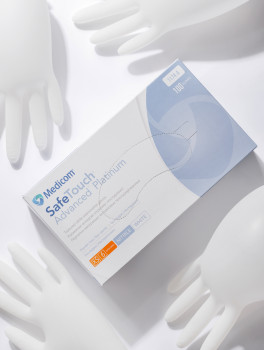 Рукавички нітрилові, білі (4г/м²) Medicom, розмір XS, 100 шт/уп
