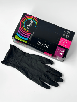 Перчатки нитриловые (размер XL) черные 4г "SanGig", 100 шт