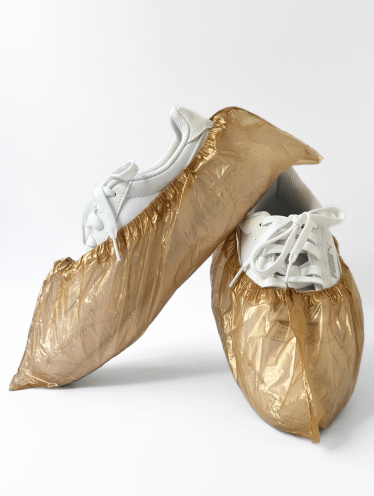 Бахилы 3 г/шт КРЕПКИЕ, золотистые (100 шт)