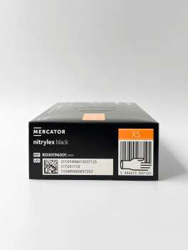 Перчатки нитриловые (размер ХS) черные 4г Nitrylex Mercator, 100 шт