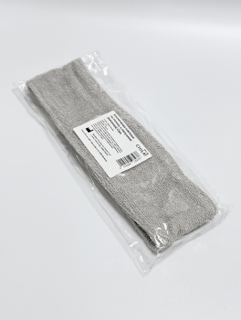 Косметическая повязка на голову махровая с липучкой, серая