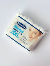 Ватные косметические палочки "Белоснежка" (200 шт/уп)