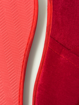 Тапочки одноразовые велюровые, красные (10 пар)