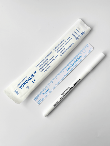 Маркер для кожи стерильный с линейкой (1 мм), белый