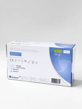 Перчатки латексные без пудры (размер L) 5,5г/м² MEDICOM, 100шт