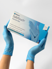 Перчатки нитриловые (размер L) голубые 3г Medicom Vitals SB, 100 шт