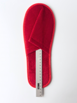 Тапочки одноразовые велюровые, красные (10 пар)