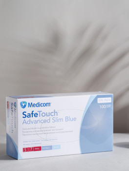 Рукавички нітрилові (розмір S) блакитні 4г Medicom, 100 шт