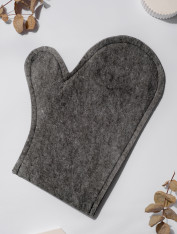 Варежка (рукавица) для бани и сауны, серая
