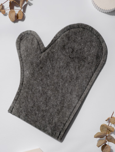 Варежка (рукавица) для бани и сауны, серая