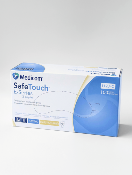 Перчатки латексные без пудры (размер M) 5,5г/м² MEDICOM, 100шт