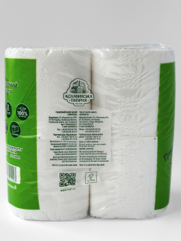 Туалетная бумага "Смарагд", 2-слойная белая (4 рул/уп) Кохавинська папір