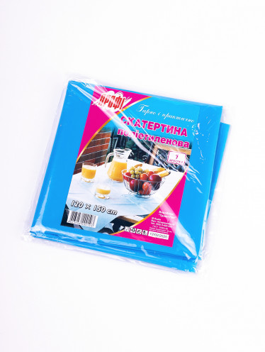 Скатерть полиэтиленовая 120*150 (синяя)